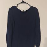 Talbots Navy Blue Ribbed 100% Cotton Boat Neck Sweater SP Photo 6