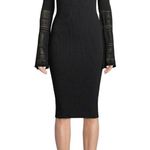 Zac Posen $375 ZAC L Dress Jill Sweater Stretch Knit Wiggle Sheath Black Midi Photo 1