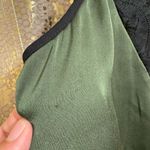 EXPRESS Olive Green Satin Black Lace Tank Top Camisole Small Photo 7