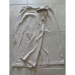 Chico's Womens Size 3 Linen Cotton Wrap Midi Skirt Natural Tan Boho Resortwear Photo 4