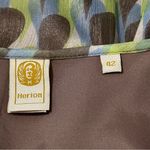 Herion Women’s Size 42 M Brown Blue Green Tear Drop Geo Print Silk Chiffon Dress Size M Photo 5