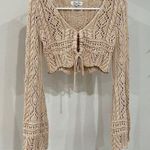 Francesca's Long Sleeve Crochet Top Photo 0