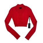 H:ours  - Long Sleeve High Neck Cut out Top in Red Photo 0
