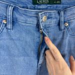 Ralph Lauren Lauren‎  Premier Straight Leg Crop Jeans Blue Aztec Embroidery Sz 10 Photo 3