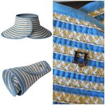 💕ERIC JAVITS💕 Brooke Packable Squishee Visor ~ UPF50+ Blue Mix One Size NWT Photo 1