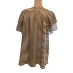 Adrienne Vittadini  White Grey & Silver Striped Blouse BRAND NEW W/Tags Photo 5