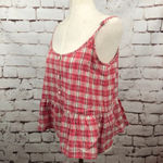 Current/Elliott Workwear Plaid Linen Peplum Top Photo 5