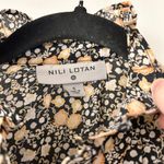 Nili Lotan X Target Floral Print Long Sleeve Pleated Blouse Size S Black Photo 5