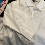 Roamans White Half Sleeve Button Down Shirt Womens 16 W Classic Preppy Basic Size 16W Photo 3