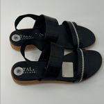Italian Shoemakers  Black Croc-Embossed Sandals Photo 2