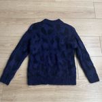 Kate Spade  Blue Leopard Suri Alpaca Wool Eyelash Sweater Size XS Photo 3