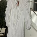 Farm Rio Long-Sleeve Embellished Collared Mini Dress Photo 3