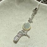 Handmade unique spiral & flip phone & Angel heart key funky y2k grunge style phone charm/bag accessory/keychain🌀⭐️ Photo 2