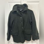 Sandro  Black Pea Coat with Button Detail Photo 1