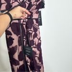 Lulus NEW Alluring Dream Dark Purple Floral Mesh Lace Trumpet Midi Dress Photo 6