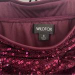 Wildfox  sequin ruched side slit midi skirt purple Photo 3