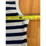 MOTHER The Chin Ups Striped Cotton Stretch Tank Top Medium White Photo 7