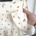 Croft & Barrow Cream Sailboat Nautical Novelty Print Crewneck Casual Long Sleeve T-Shirt XL Photo 2