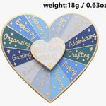 NEW Self Care Heart Enamel Pin Blue Photo 1