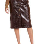 Rachel Comey x Target Skirt Size 0 Faux Leather Textured Brown Pencil Skirt NWT Photo 0