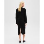 Theory NWT Pull-on Slim Midi in Black Ribbed Felted Wool-Cashmere Skirt P XS Photo 8