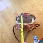 Two Tone Round Rattan Straw Wicker Shoulder Purse Bag, Tan, Khaki Tan Photo 11