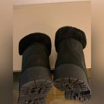 Timberland Women's Black leather fur trim waterproof combat Ankle Boots size 7 Photo 6