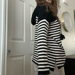 Velvet by Graham & Spencer Striped Knit Sweater Hoodie Sz‎ Small Cashmere Blend White Photo 1