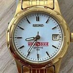 Seiko  Sports 50 Vintage Ladies Watch White Dial Date Gold Bracelet Winn-Dixie Photo 0
