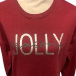 Ellen Tracy Women's Holiday "Jolly Season" Crew Tunic Sweatshirt Red Photo 2