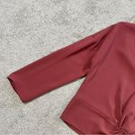 Amanda Uprichard Women’s Red Long Sleeve Halifax Top Blouse V-Neck Size S Photo 6