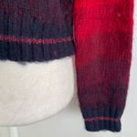 American Eagle New Ombre Stripe Mock Neck Cozy Knit Sweater Red Navy Size XS Photo 13