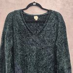 A New Day  Green Chenille Cozy Electric Chunky Boxy Granny Pullover Sweater XL Photo 2