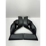 Open Edit  Platform Sandals Size 9.5 Black Square Open Toe Knotted Heels Photo 4