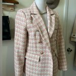 Rachel Zoe  Women's Sz M Double Breasted Tweed Plaid Blazer Jacket Buttons NEW Photo 1