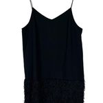 Loveriche Mini Dress Womens M Black Feather Fringe Sleeveless 20s Cocktail Edgy Size M Photo 0