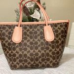 Elegant Brown and Pink Tote Bag Photo 8