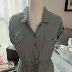 Lucky Brand Green Midi Shirt Dress with Notched Collar Photo 2