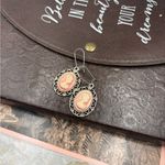 Handmade Pink Silver Cameo Dangle Earrings | Victorian Romantic Photo 3