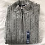 IZOD Mens Cable Solid 1/4 Zip Sweater Photo 2