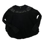 Free People Spring Valley Lace Trim Tunic Top - Black - Small Photo 8
