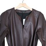 Banana Republic  Women's M Brown Faux Leather Belted Blouse  NEW Photo 2