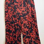 Anthropologie  The Somerset Satin Jumpsuit in Black Red Print Photo 4