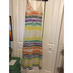 ZARA  Knit Crochet Striped Coverup Dress Beach Summer Boho‎ Festival Maxi L Photo 3