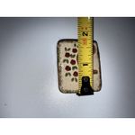 Handmade Clay Art Pin Wheel Barrel Flowers Roses Ceramic Brooch  Hand Painted VTG Photo 3