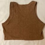 SheIn Brown Crop Crewneck Vest Tank Sweaters L Academia Casual Corporate Siren Photo 3