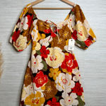 Billabong  mini dress floral cotton puff sleeves Photo 0
