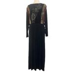 Vintage AHNI Velvet Tapestry Embroidered Maxi Dress ART TO WEAR Plus Size 2 NEW Black Photo 6