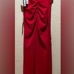 XScape NWT  Ruched Slit Evening Dress Gown in Red Size 10 Photo 3