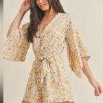 SADIE & SAGE Girl From Ipanema Romper – Taupe Gold – Size Small Tan Photo 1